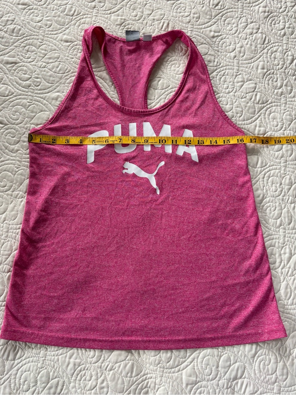 Puma Women's Heather Raspberry Racerback Tank with White Logo - Picture 5 of 8